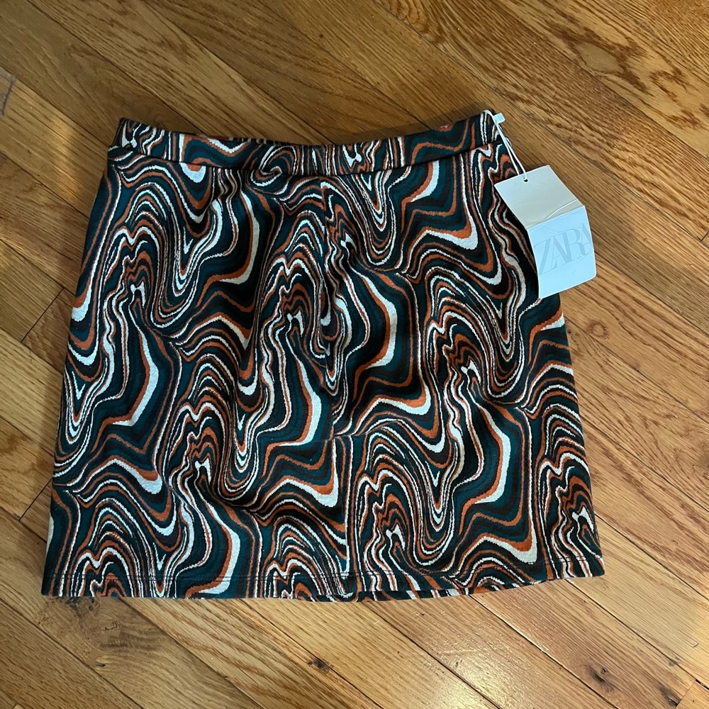 Zara knit marbled mini skirt